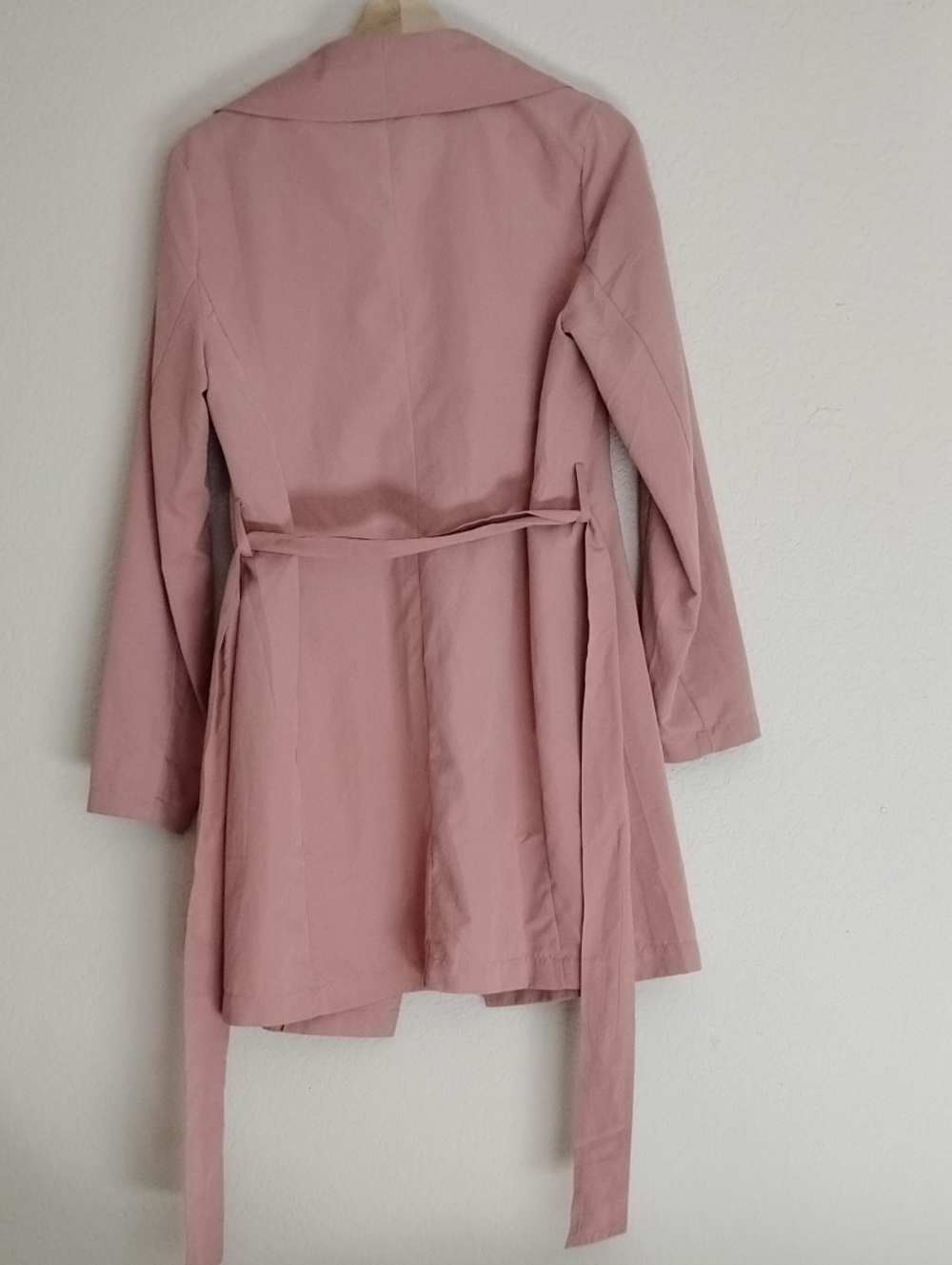 Love Tree Dusty Rose Trench Wrap Coat with Belt (S) - Picture 5 of 5